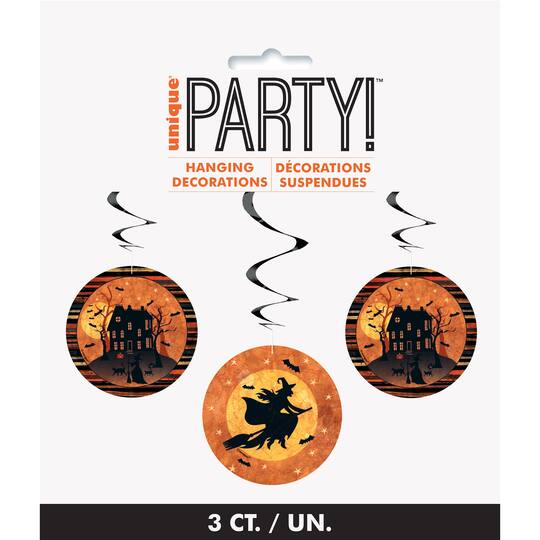 Witch Halloween Hanging Swirls Full Moon Halloween Party Decorations